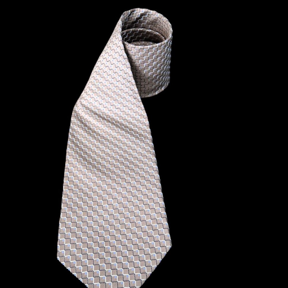 NWT Burma Bibas Silk Tie Vintage Earth Tones Gold Tan Blue Brown Formal